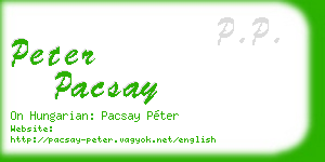 peter pacsay business card
